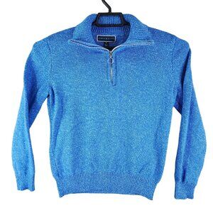 Women's Blue Karen Scott 1/4 Zip Sweater 100% Cotton Long Sleeve Size M